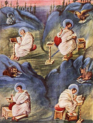 The Four Evangelists  ca. 820  Aachen Gospel  Folio 13r  Domschatzkammer Koln
